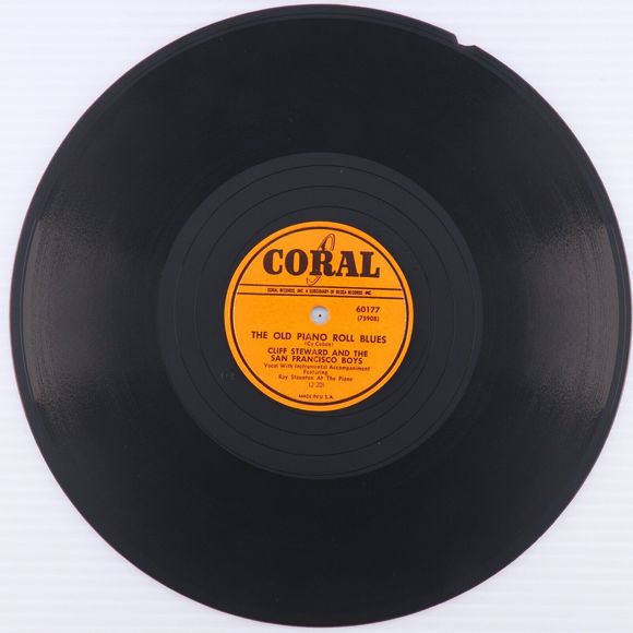 Cliff Steward, Old Piano Roll Blues / Always Say No 1950 10" 78 rpm Record 60177 - Picture 2 of 16